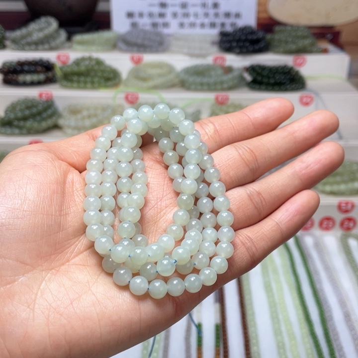 和田玉颈饰未镶嵌欣***呀6m m