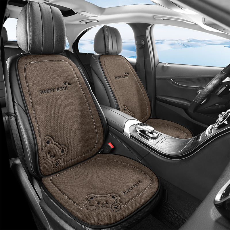 汽车坐垫卡通四季通用可爱甜甜熊座椅垫车内屁垫简约实用汽车用品