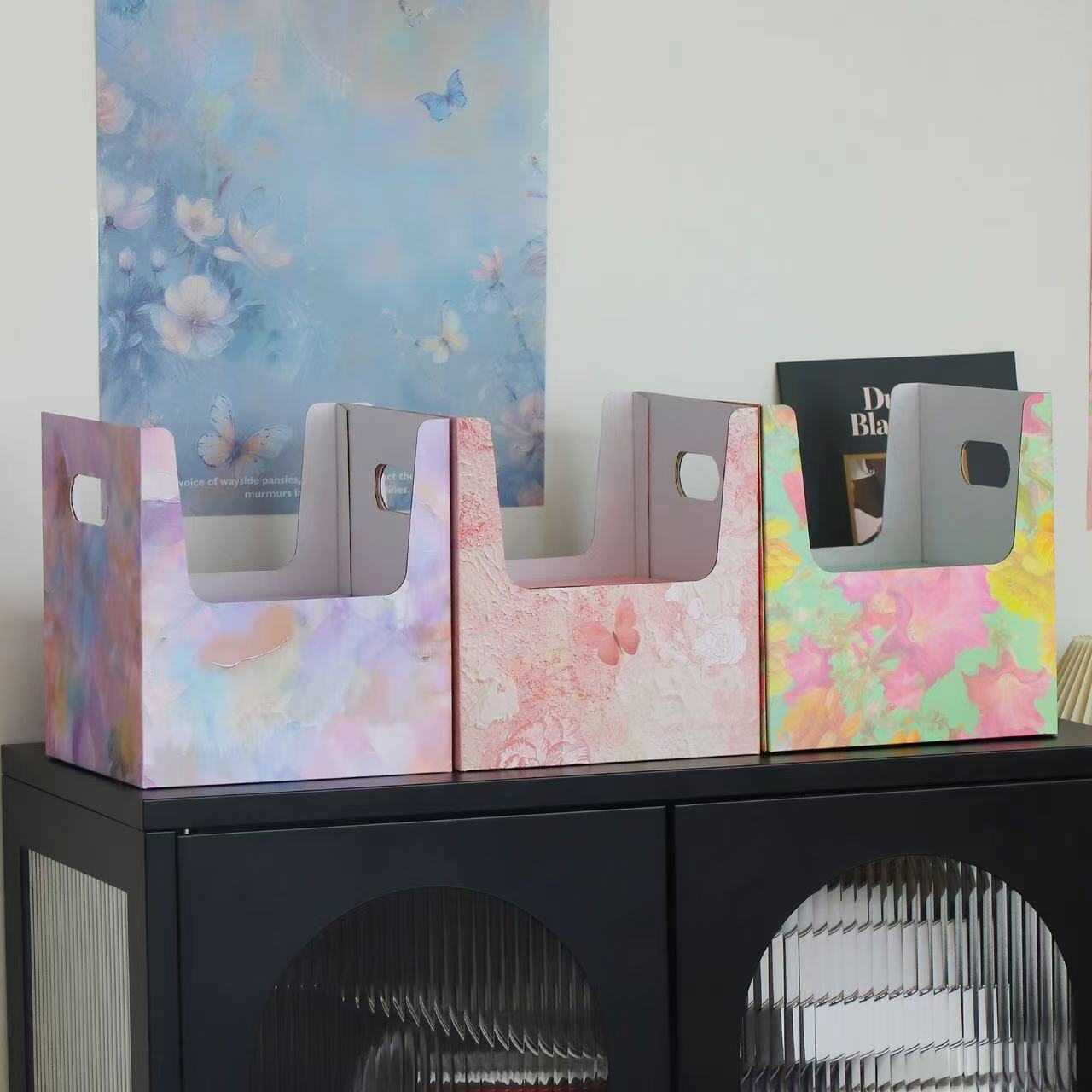 探云 双侧手提手盆栽花艺插花空盒花店资材DIY水果盒礼品盒大号