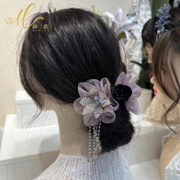 E274【丸子夹】发饰气质超仙头饰手工
