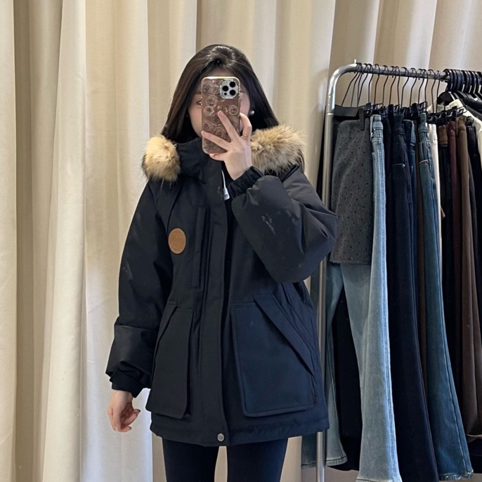 妖家#小个子羽绒派克服真毛领