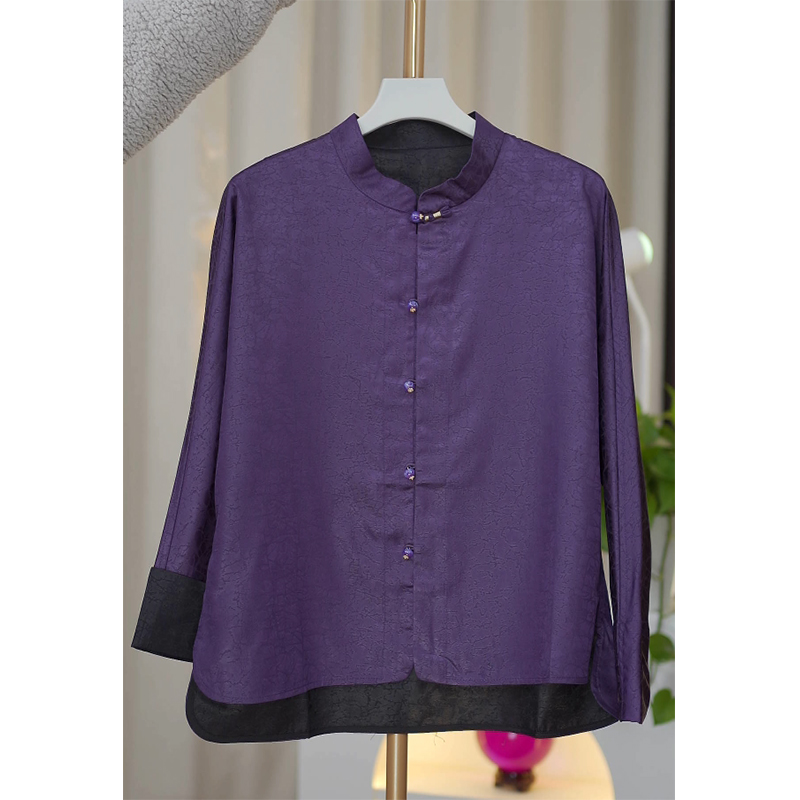 双穿紫龟--重磅双面穿新中式老料香云纱女上衣外套