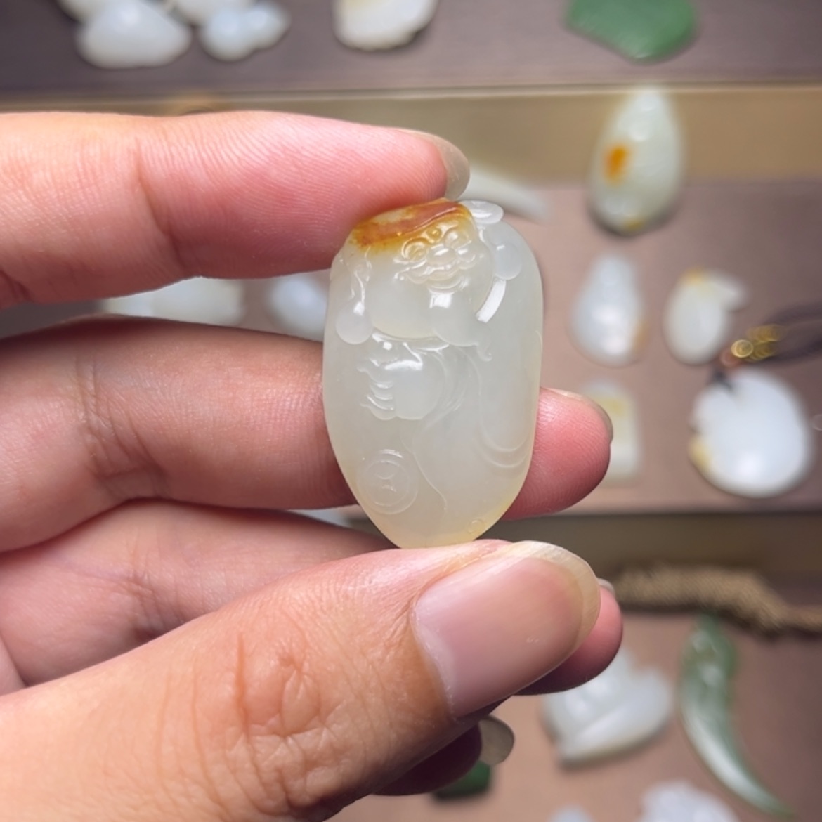 【闪购商品】未镶嵌和田玉（白玉）车挂