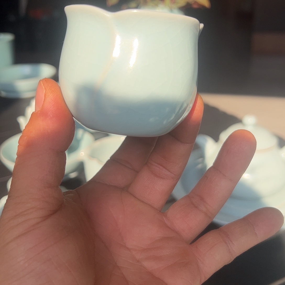 杯仿古月白百合杯一级