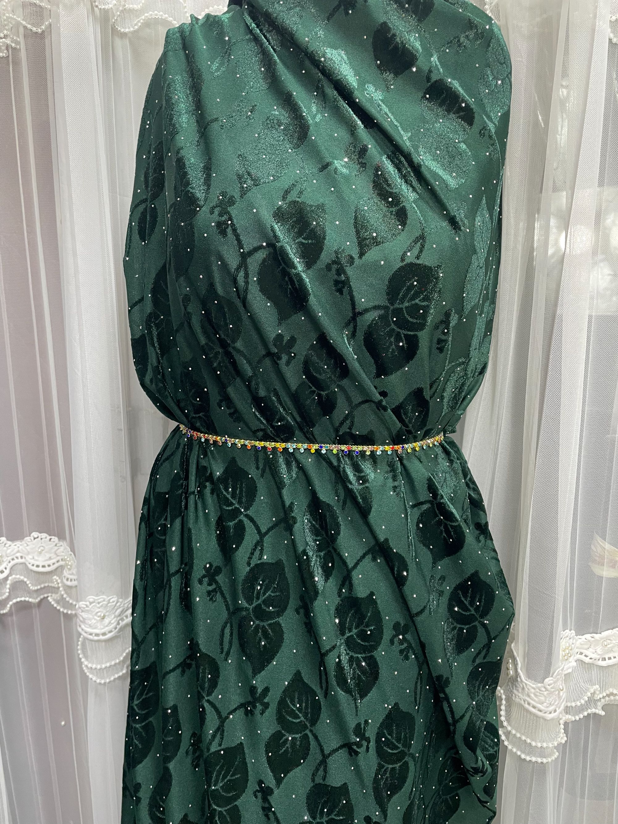 韩国金丝绒 布料 军绿色 KORIYA DUHAWISI