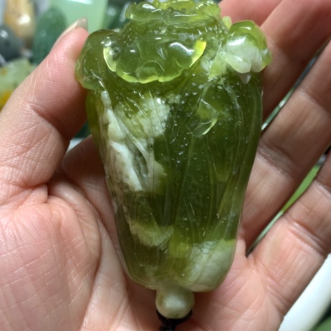 蛇纹石玉未镶嵌手把件