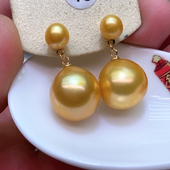 淡水珍珠耳饰银S925镶嵌