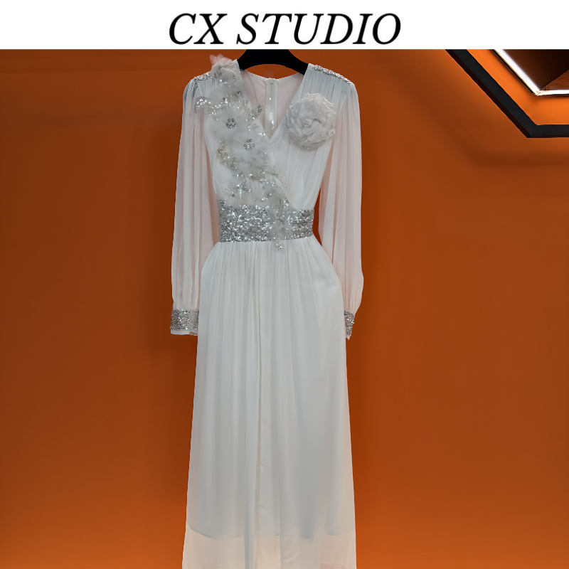 YC编码03 经典收腰轻奢时尚夏季连衣裙（定制女装）CX34