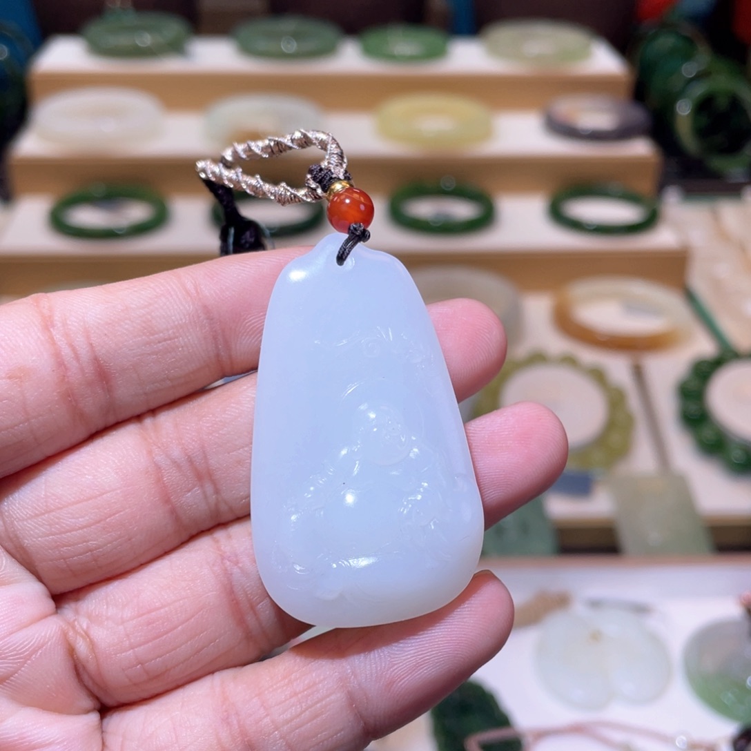 和田玉高品白玉佛牌未镶嵌