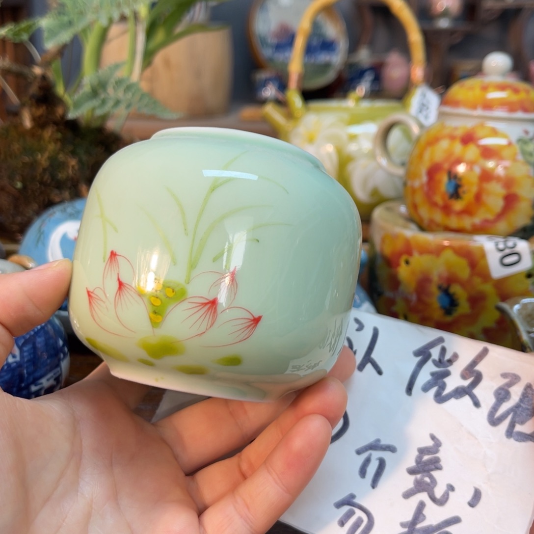 壶素浅陶瓷手工手绘