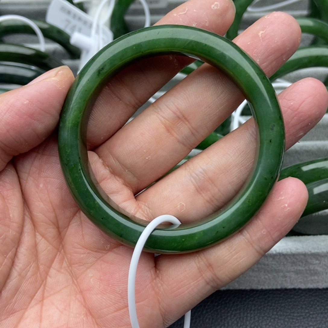 和田玉（碧玉）未镶嵌手镯11-56.3