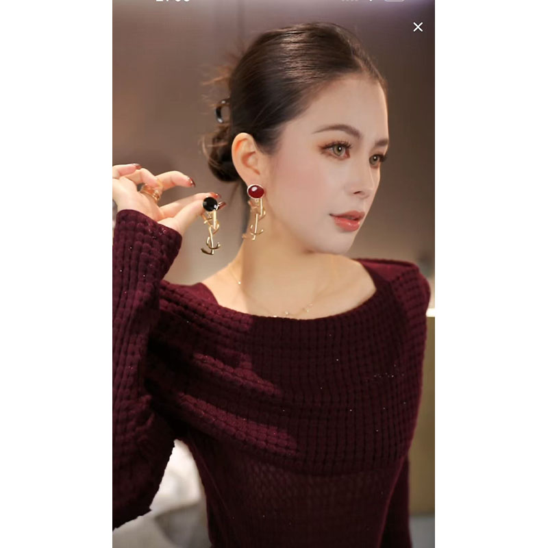 合金耳饰 百搭字母耳环ER31178