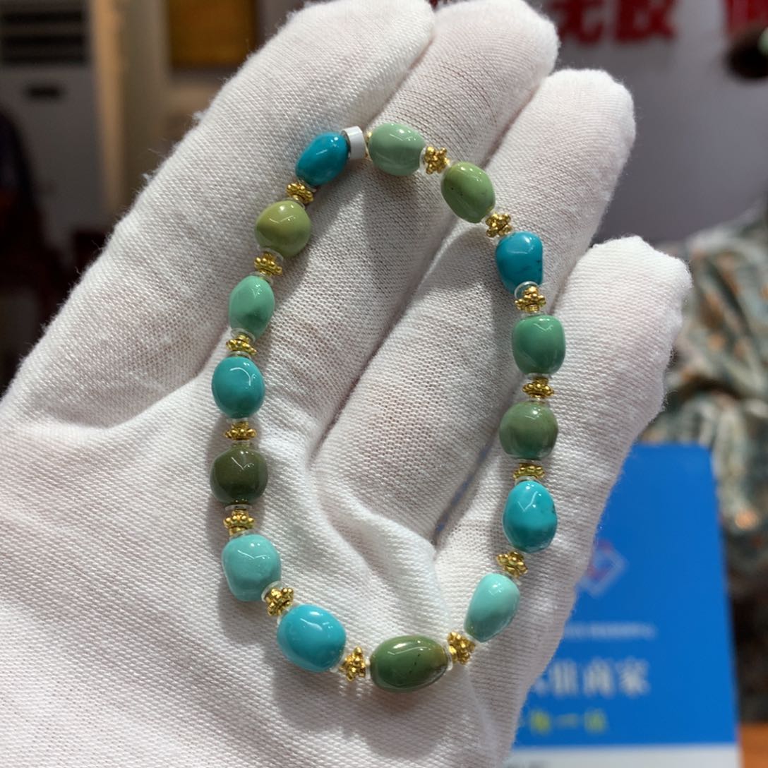 绿松石单圈银S925镶嵌