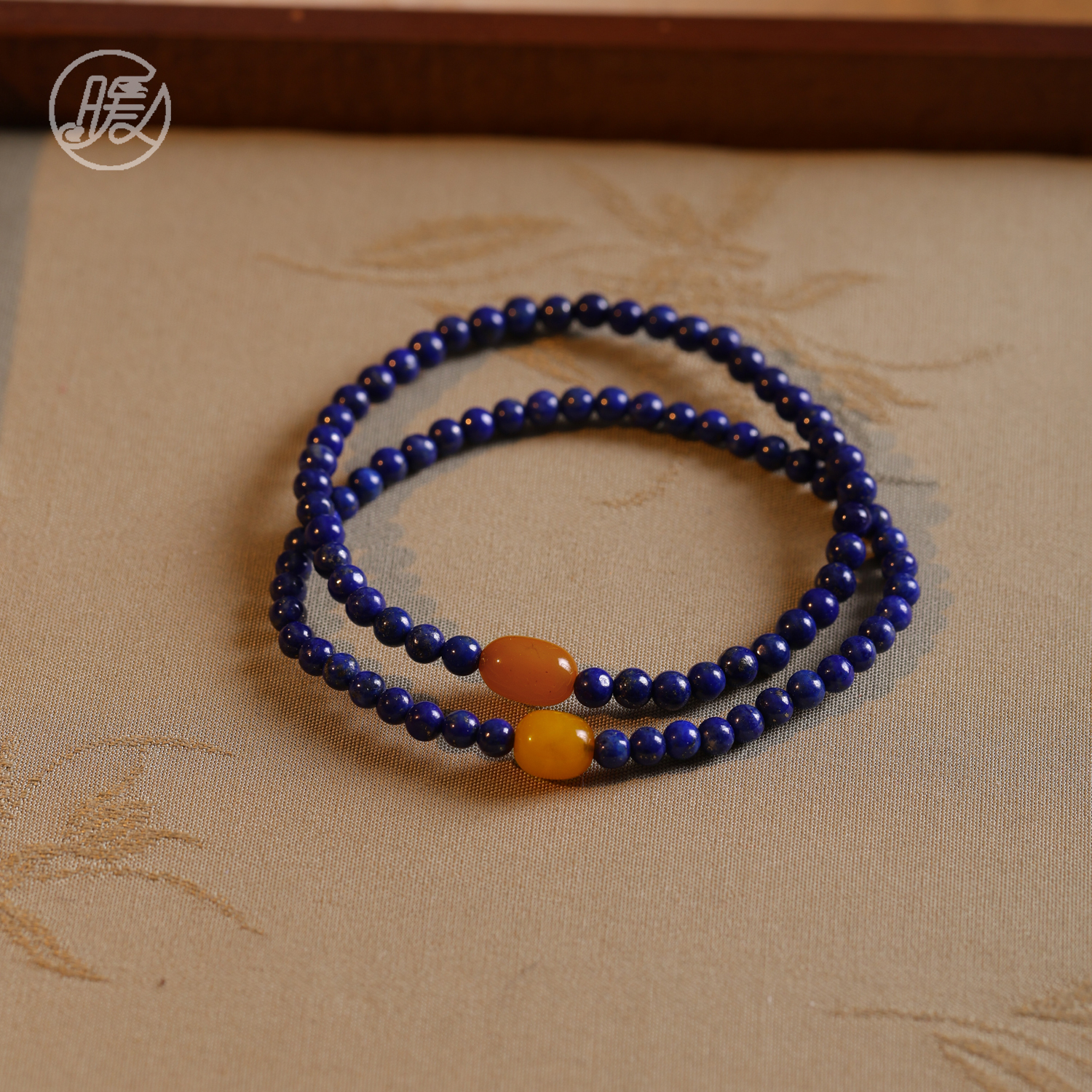 单圈青金石手串 搭配蜜蜡枣珠手链B1144多样性发一