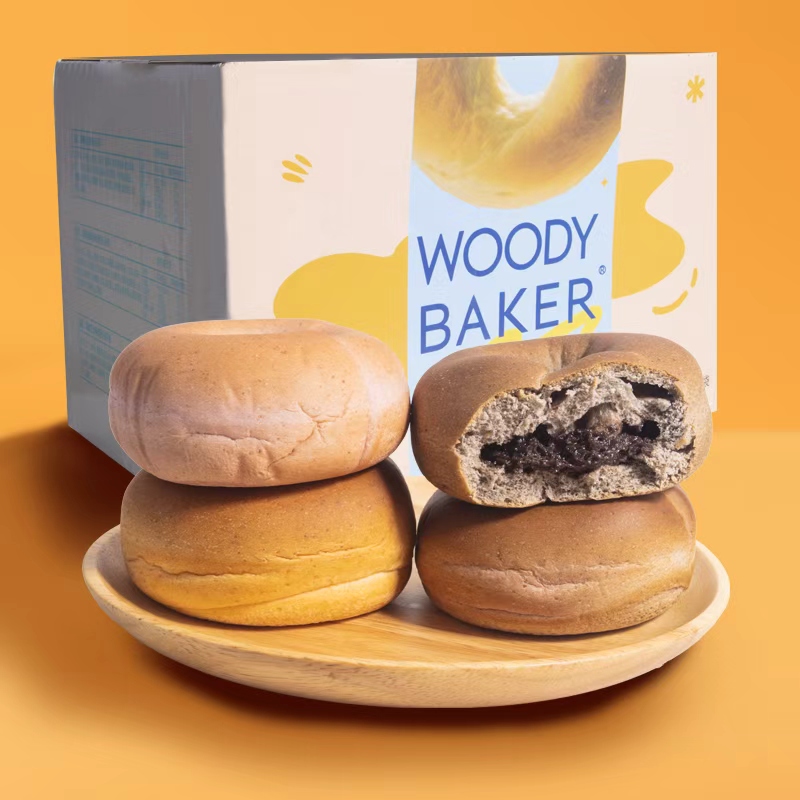 【5口味装】沃倍可全麦夹心贝果面包软式风味甄选精品烘焙