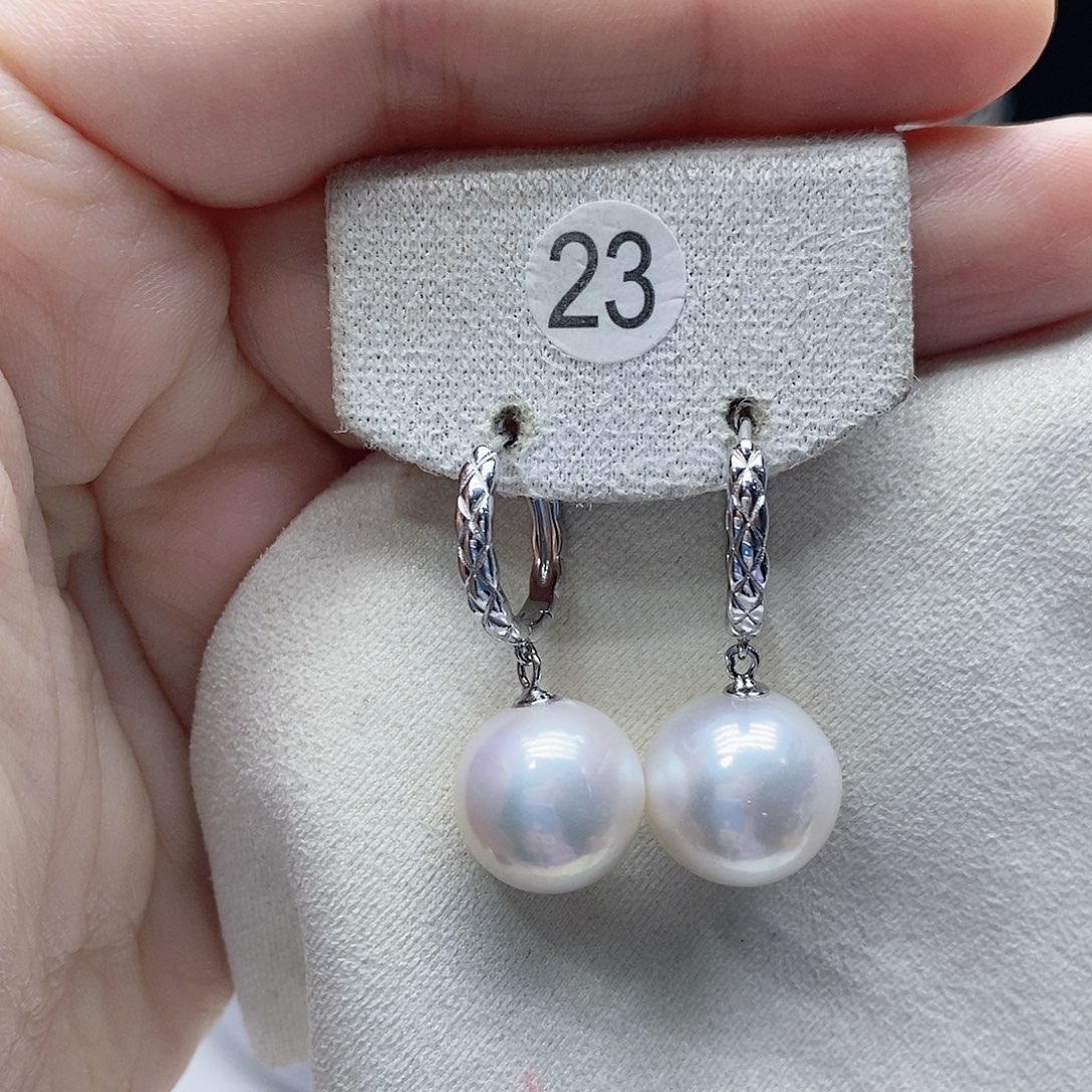 淡水珍珠耳饰银S925镶嵌