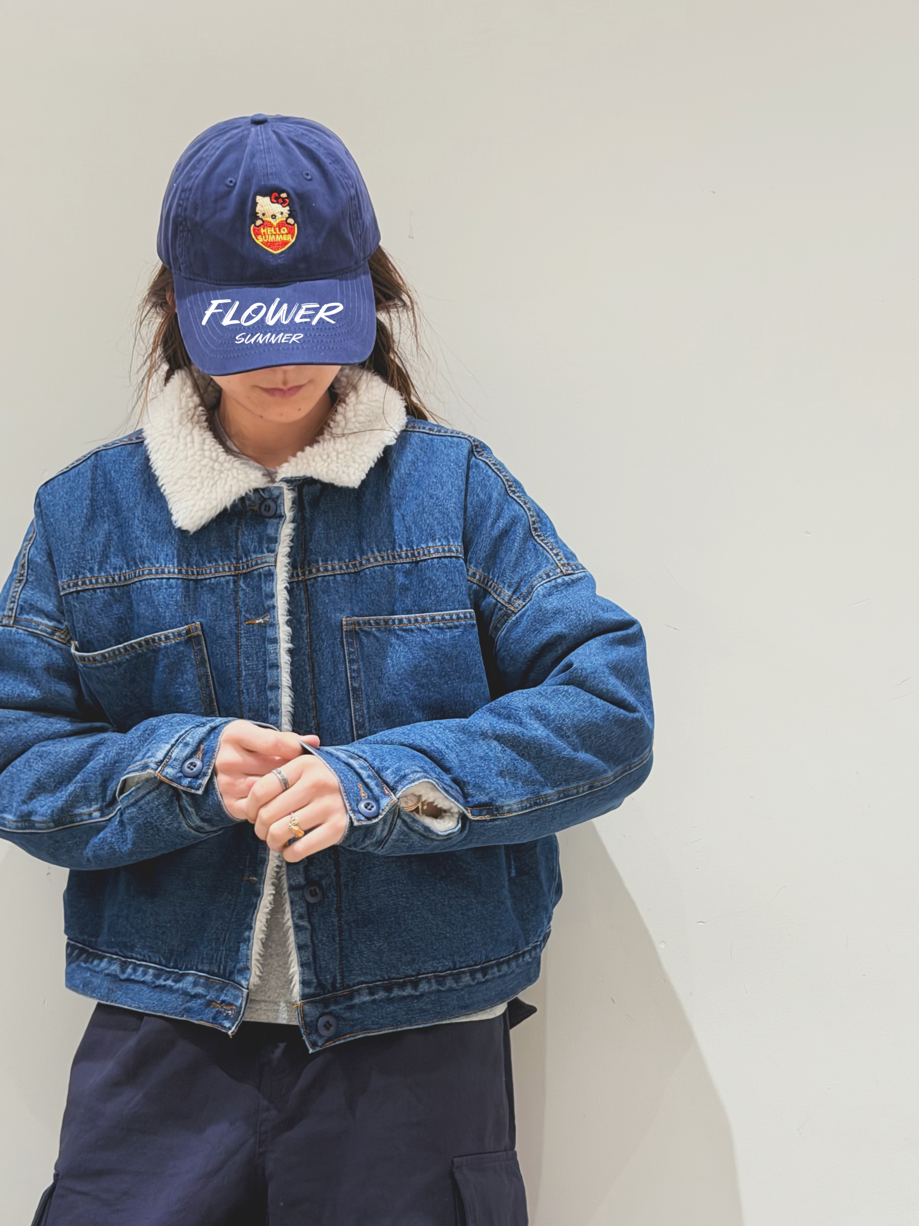 夏小朵 秋冬牛仔厚绒棉服外套 休闲潮流小众简约百搭棉服外套