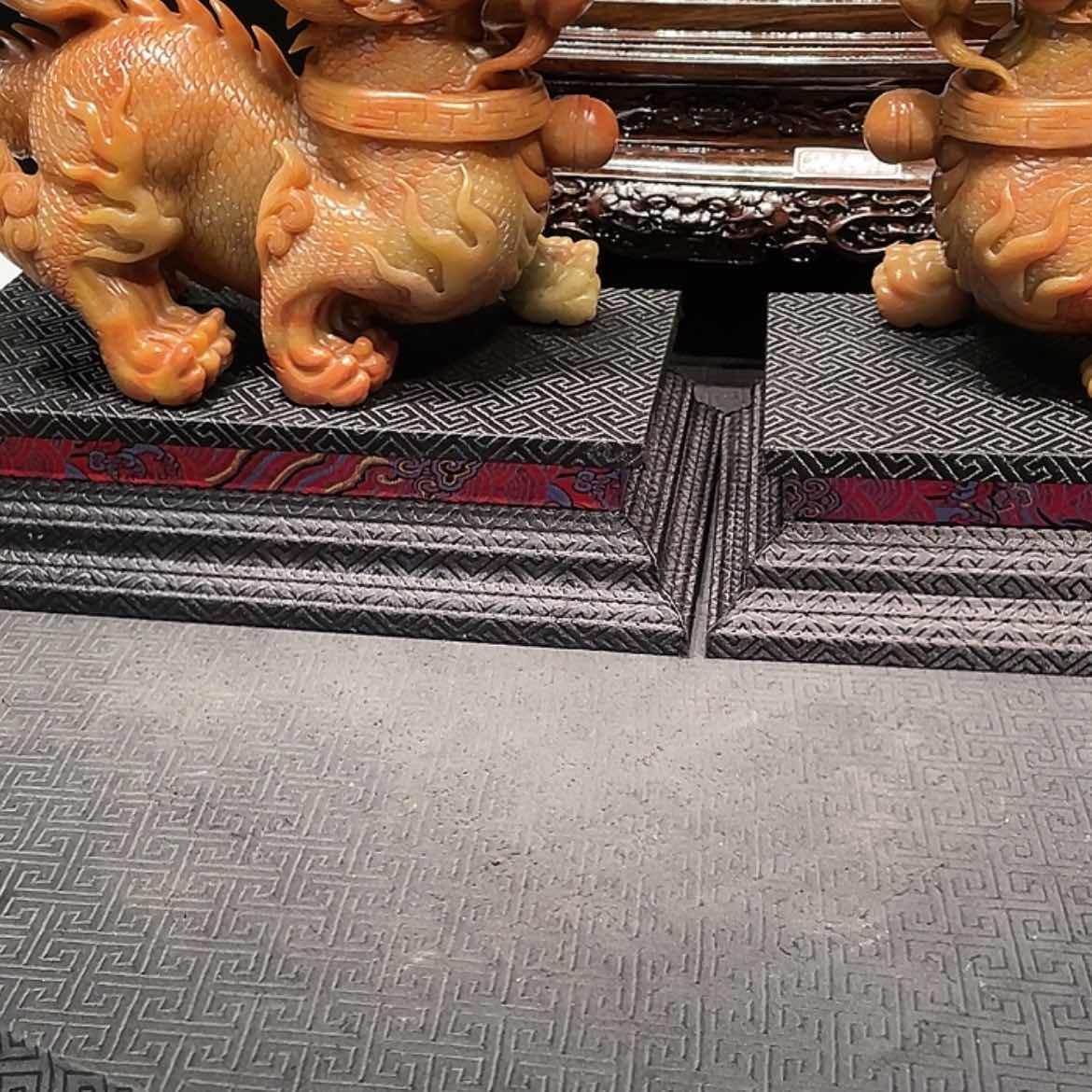 【闪购商品】寿山石千*哥麒麟一对工艺品摆件