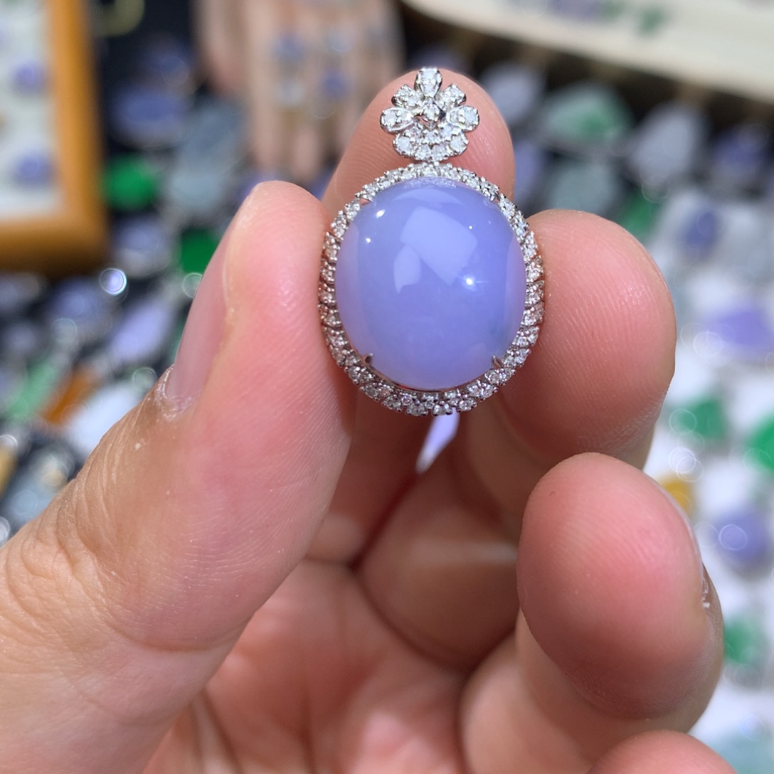 翡翠18K金镶嵌吊坠(不含链)签收后48小时鉴赏期