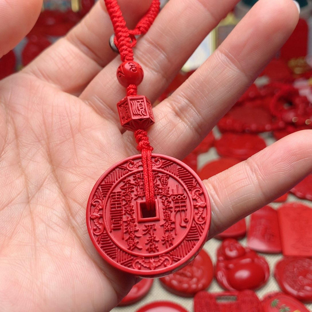 天然辰砂工艺品朱砂钥匙扣