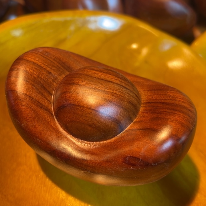 香榧木香樟木复古色元宝