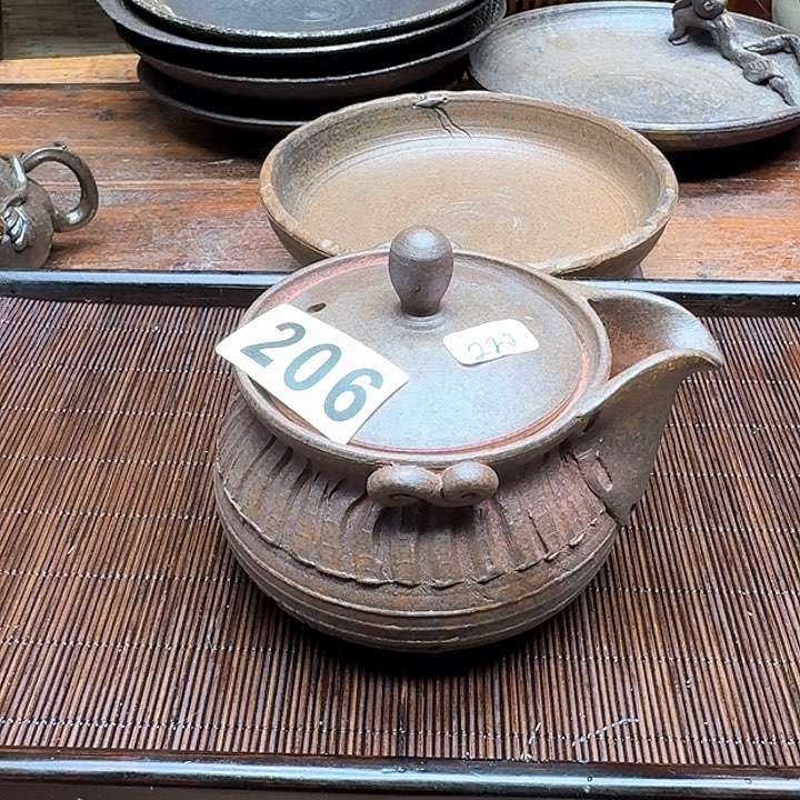 纯手工制作粗陶茶具
