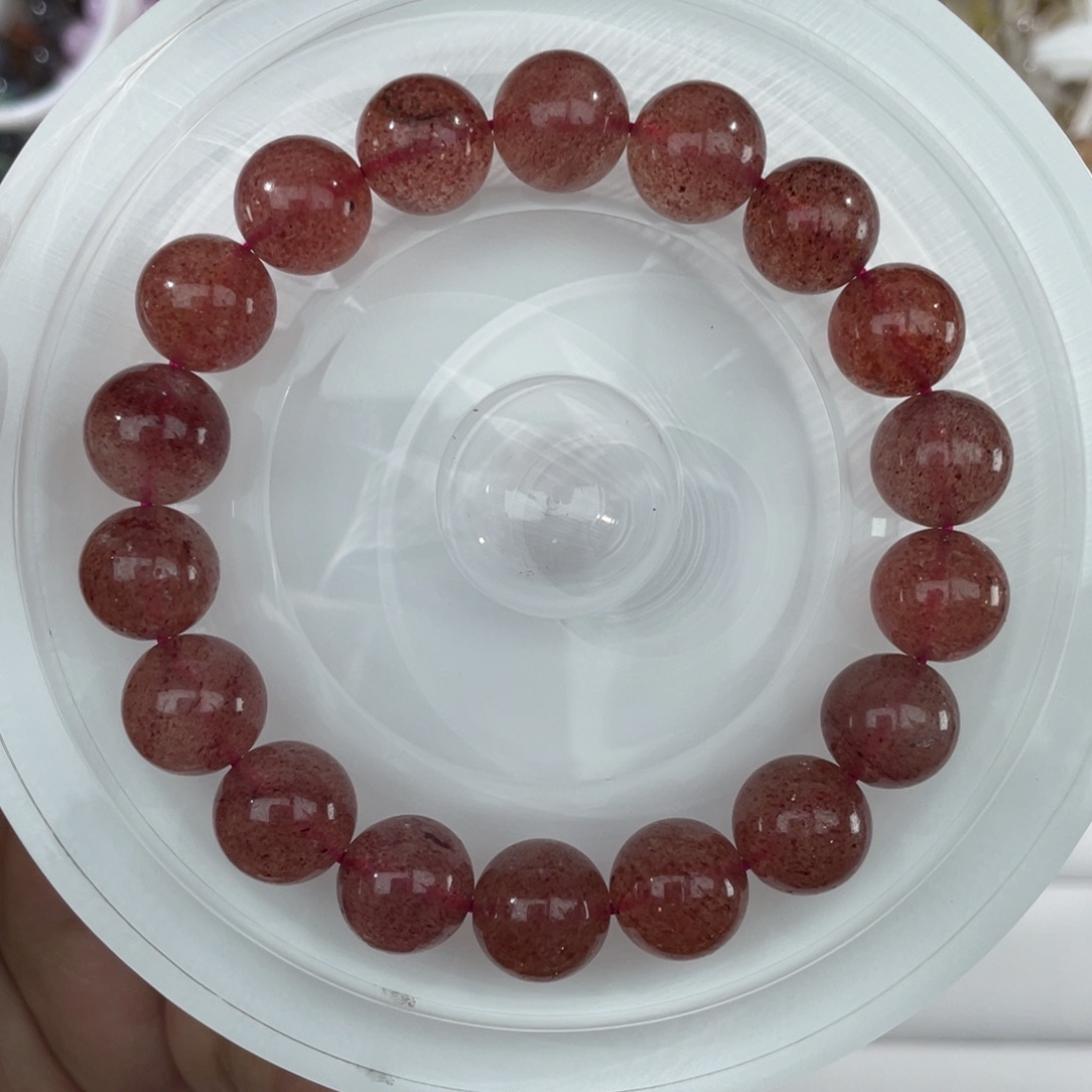 手串水晶未镶嵌003红草莓晶11m
