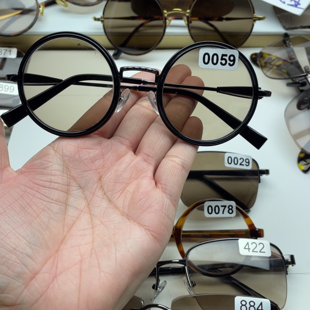 茶水晶复古圆 0059