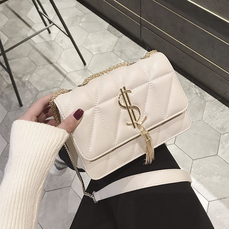 磁扣韩版单肩斜挎包菱格网红小方包小包包链条包绣线潮流夏季