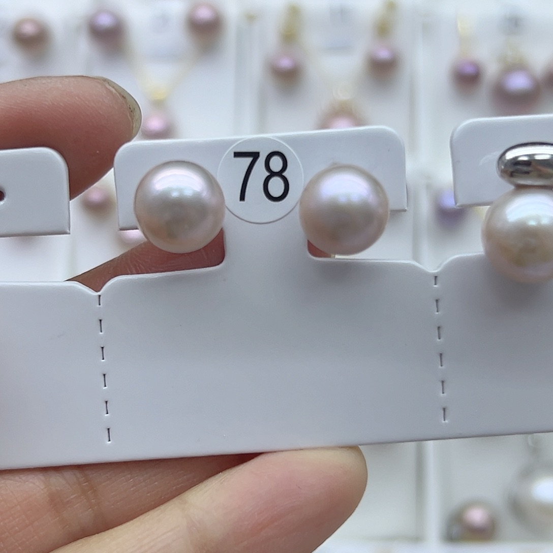 淡水珍珠耳饰银S925镶嵌素钉