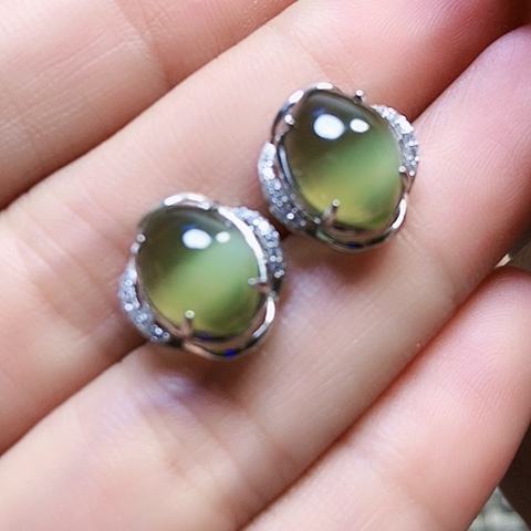 和田玉戒指银S925镶嵌