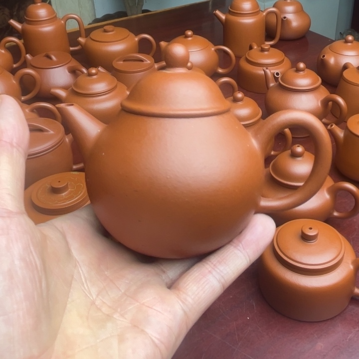 紫砂茶壶赵庄朱泥、全手工