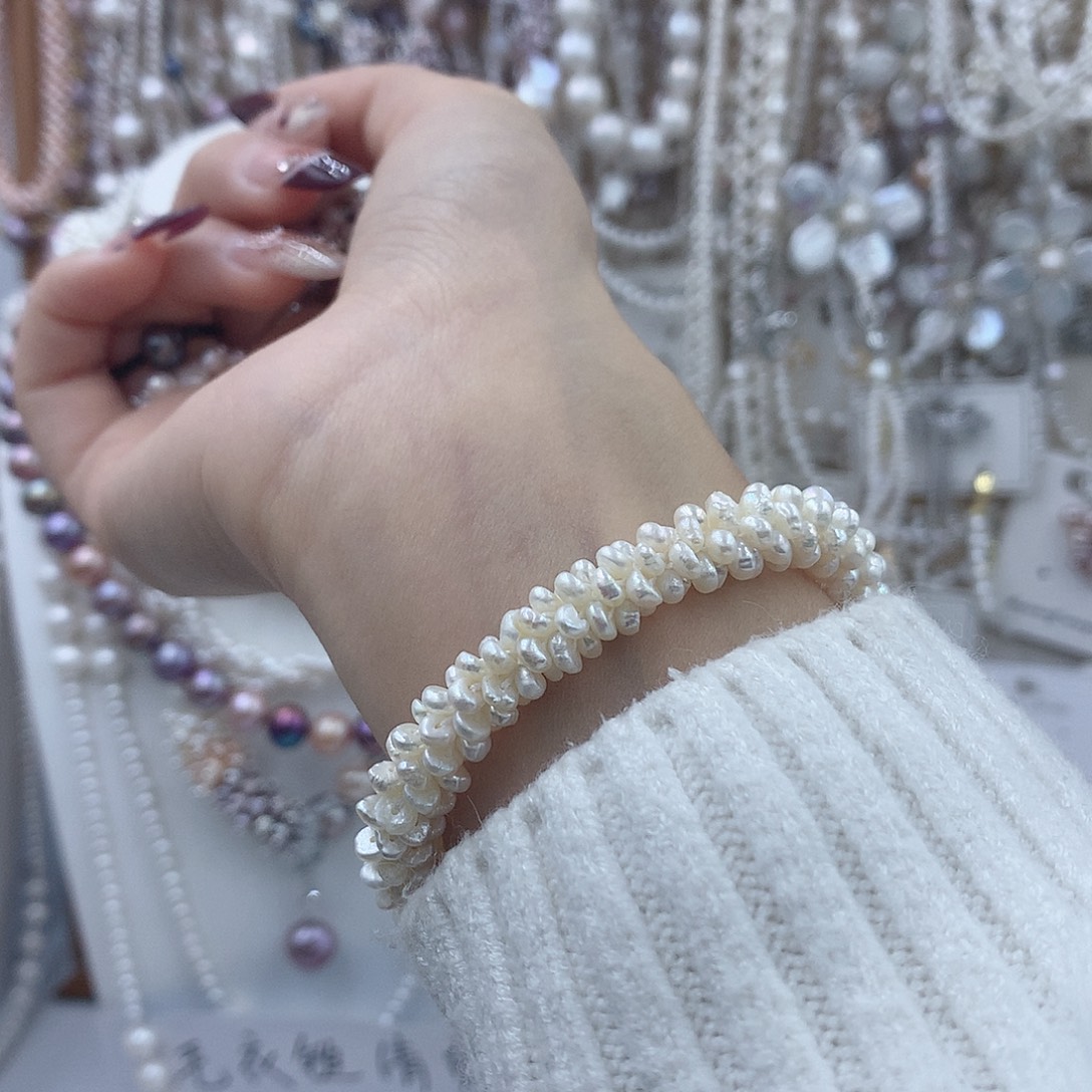 耳饰银S925镶嵌淡水珍珠