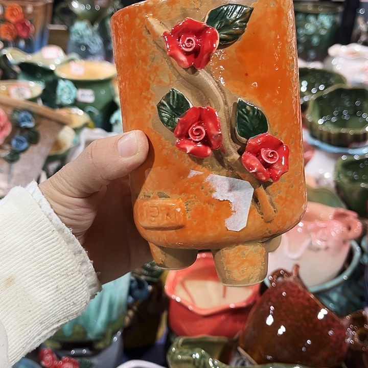 瓷片花盆多肉植物艺术品