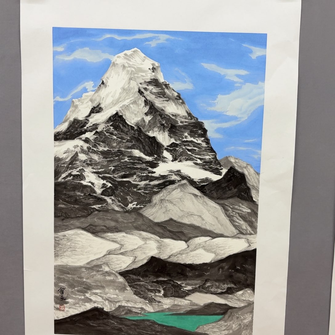 国画艺术家真人手绘