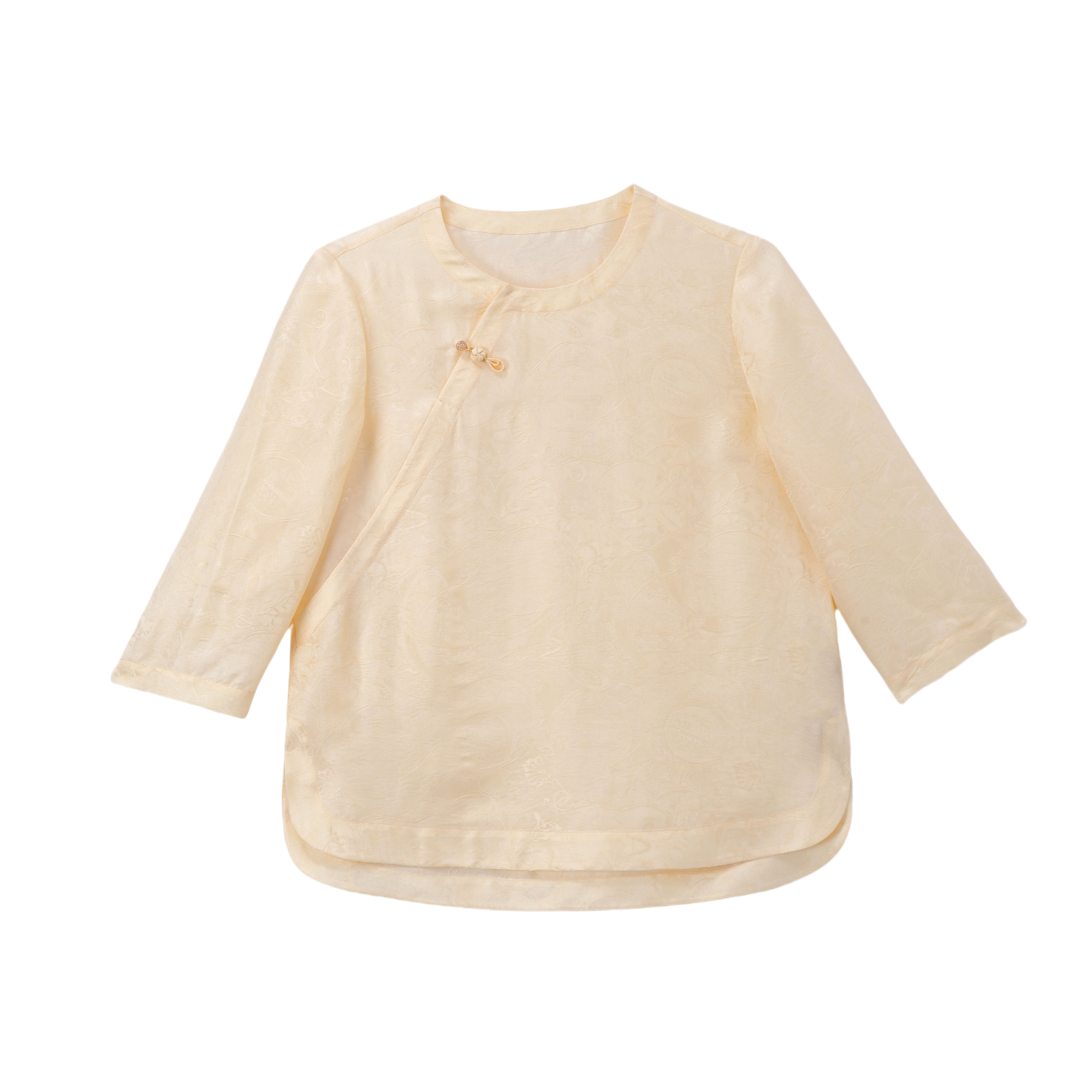 晚禾-YZQS256633新中式桑蚕丝上衣时尚中国风气质女装提花休闲