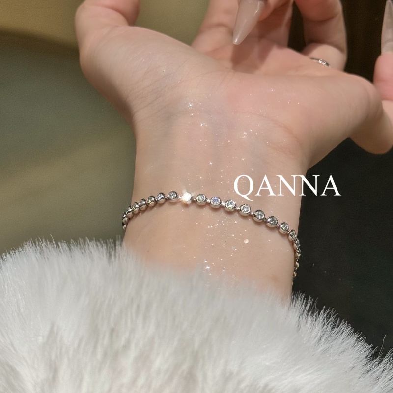 QANNA【大号满钻泡泡】【大钻单钻】轻奢豪镶天然钻石时尚钻石手链AY
