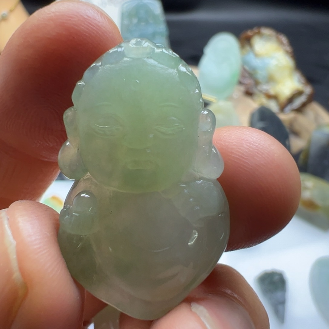 定制翡翠未镶嵌缅甸翡翠Ａ货宝宝佛