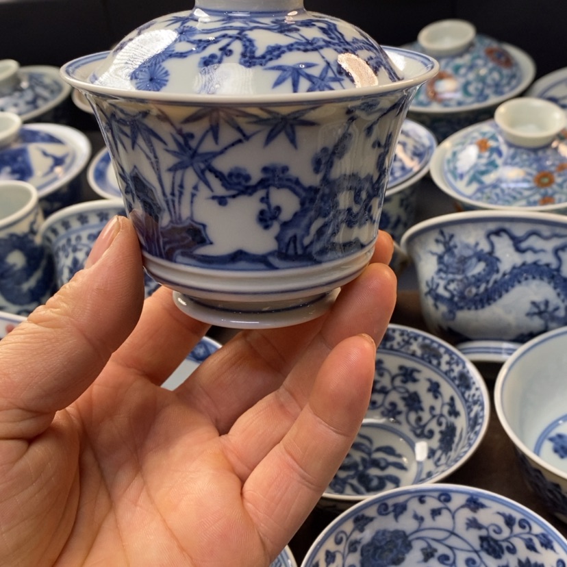 【闪购商品】景德镇柴窑马蹄盖碗