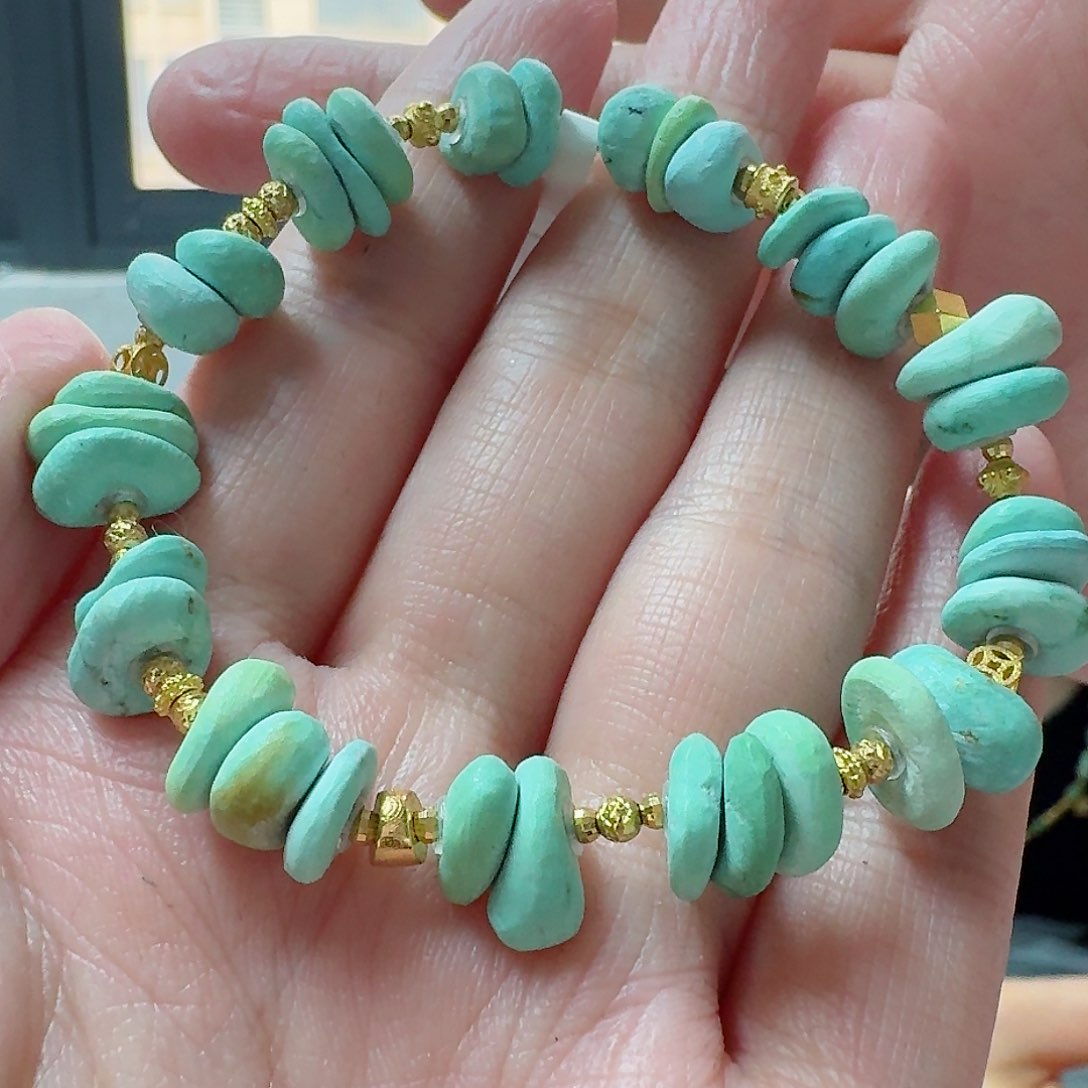 绿松石珠宝奇石18K金镶嵌