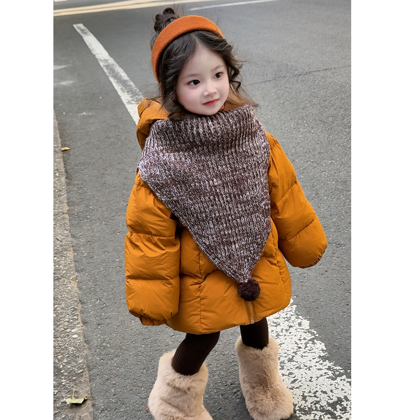 【酱瓜藤】南瓜精灵！原创巨显白男女宝中长款尖尖帽厚棉服棉袄