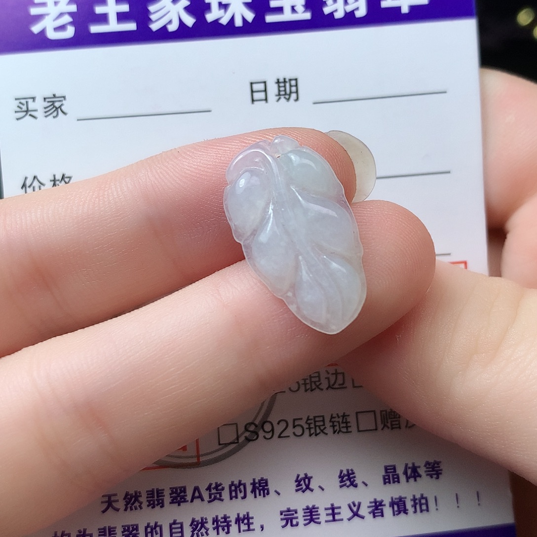 翡翠未镶嵌颈饰叶子
