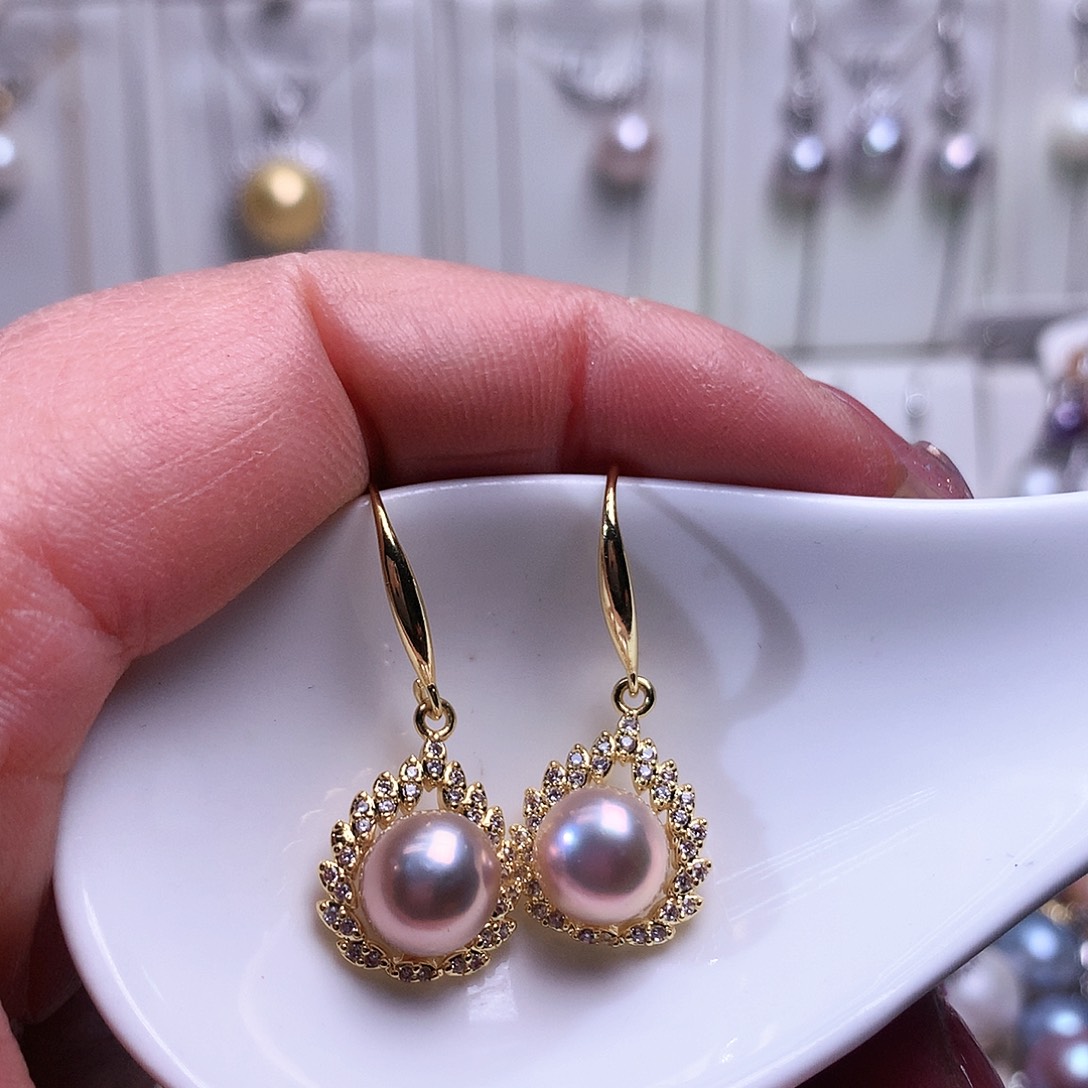 淡水珍珠耳饰合金