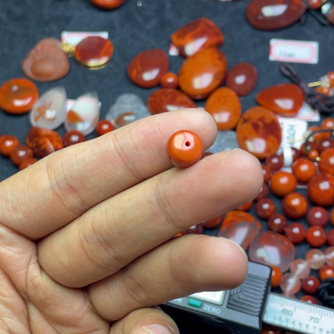 茜***儿南红玛瑙未镶嵌单珠配饰南红单珠配饰