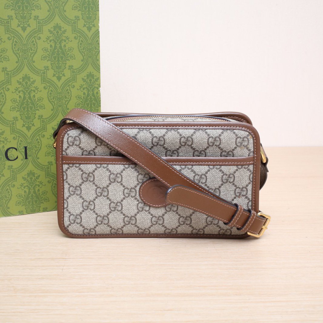 95新 GUCCI/古驰 【娇】斜挎包 盒子包 迷你 乌木色P215665172