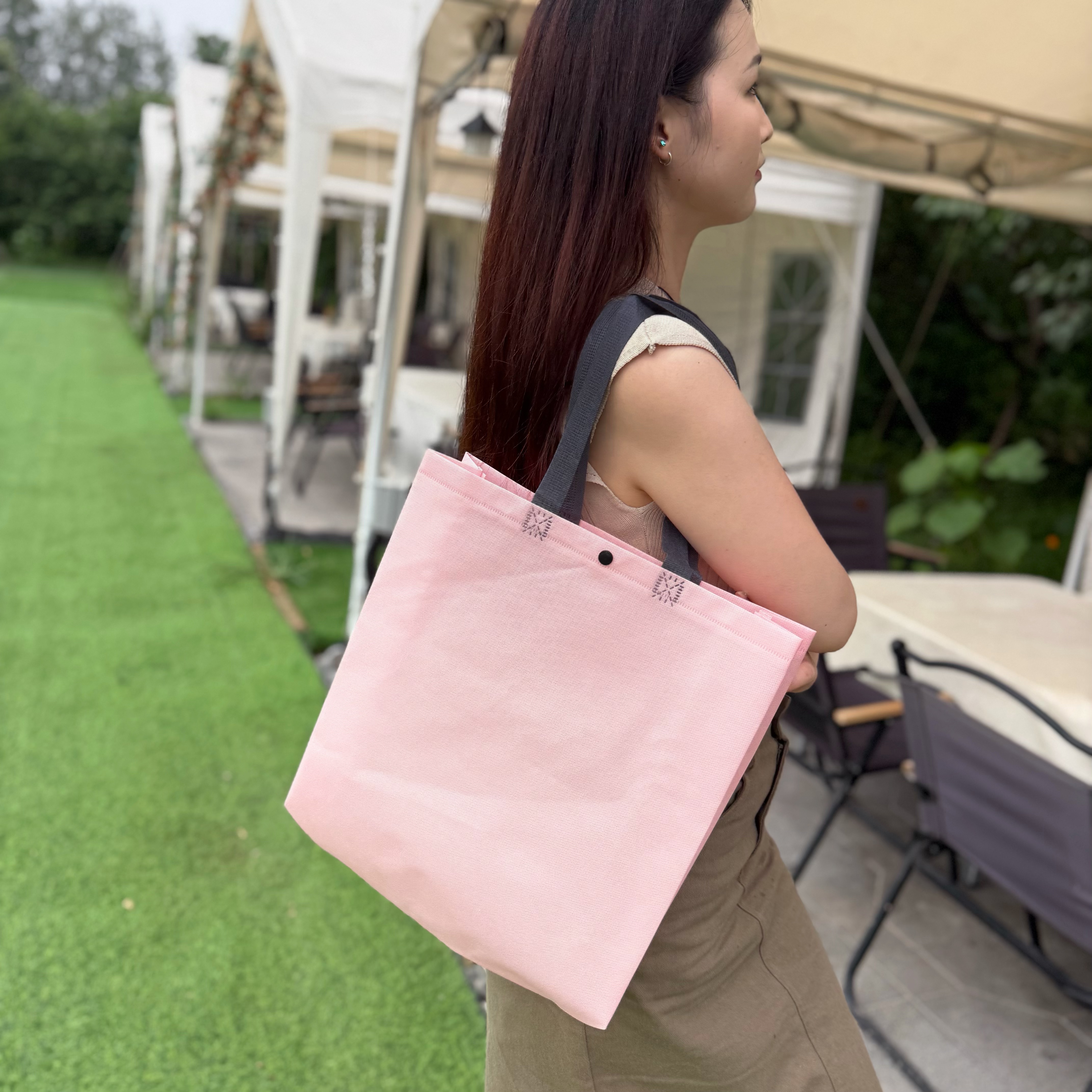 加厚暗扣肩背无纺布服装店环保手提袋女装袋子衣服购物袋礼品袋