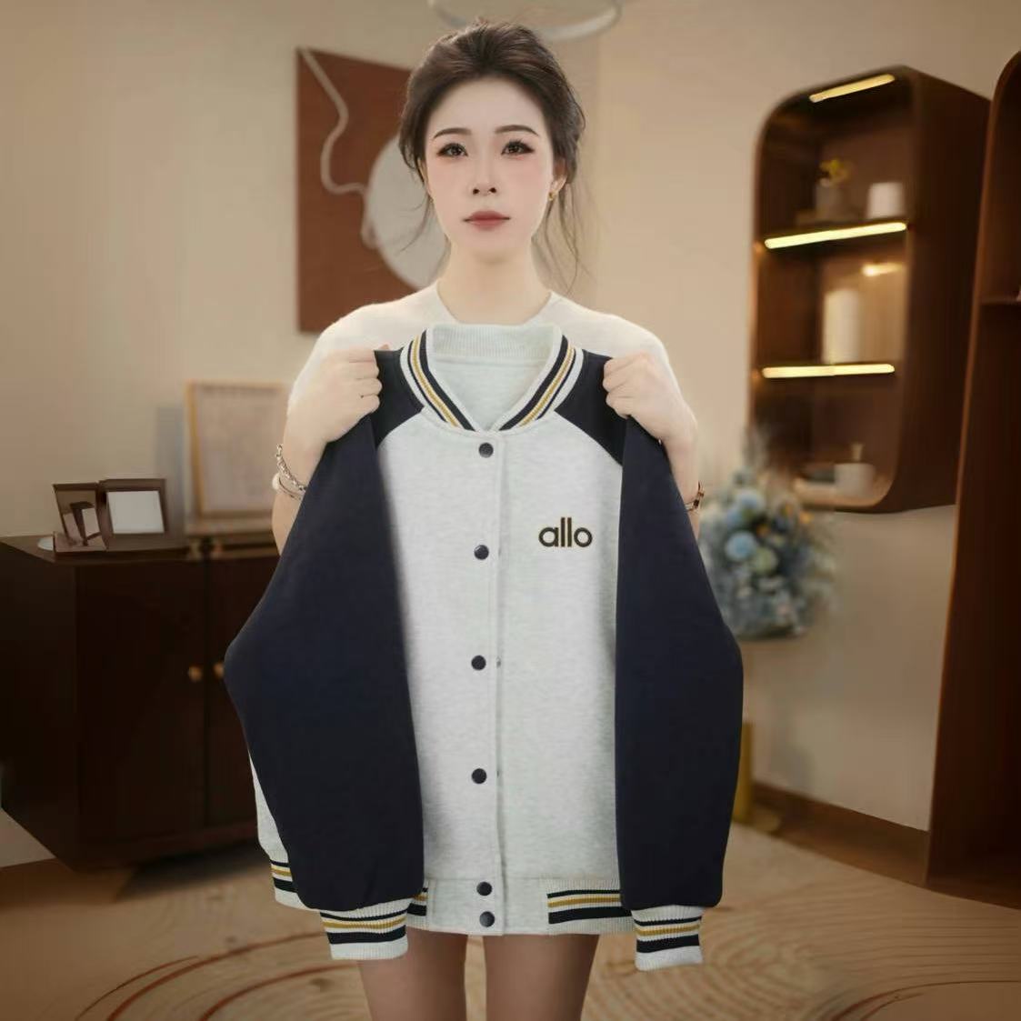 女童秋冬加绒棒球服外套2025秋冬季新款女孩中大童厚款外套Q63233