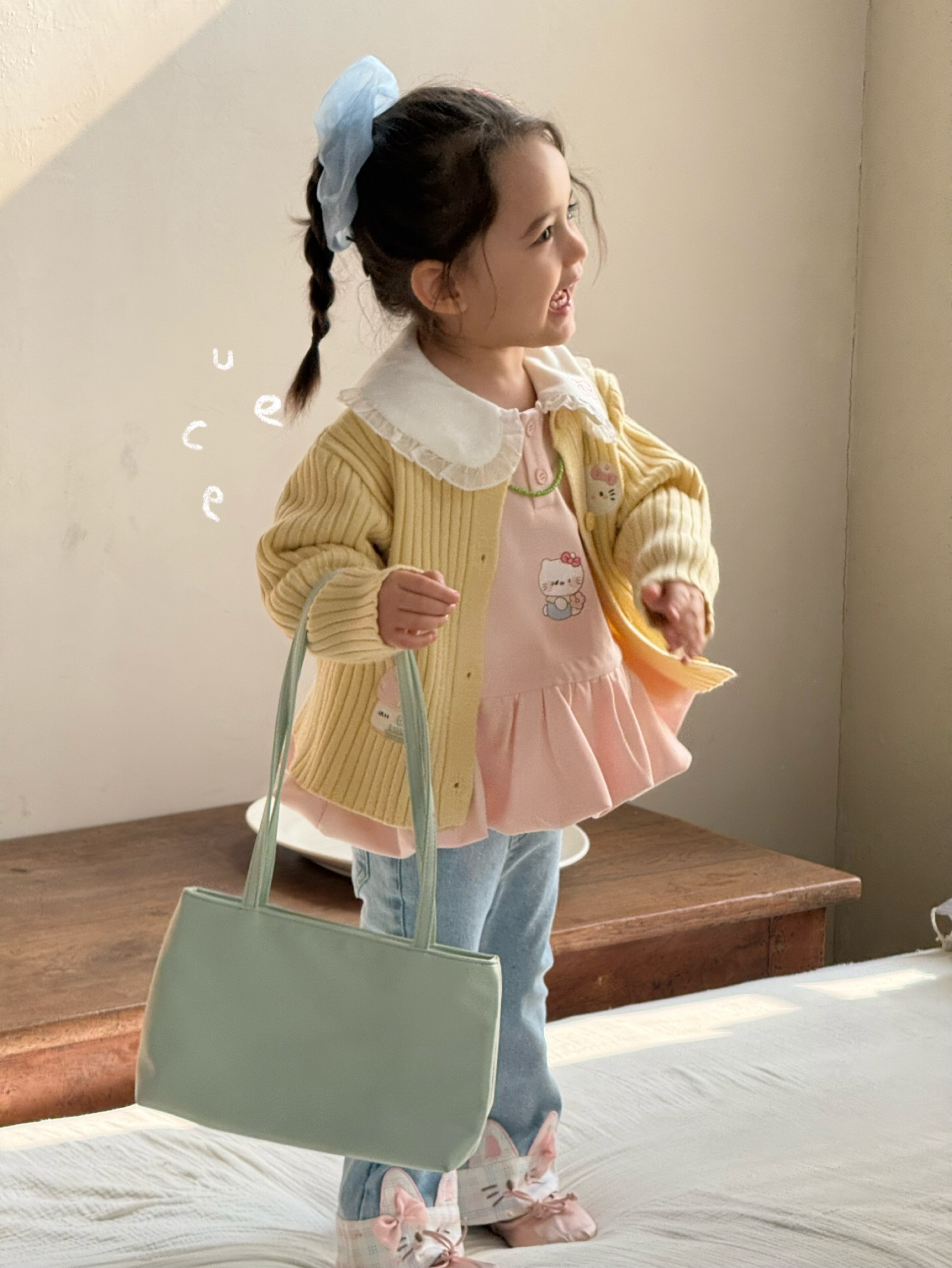 釉兮·26春～KT小房子上衣S272123（童装汉服）黄色  毛衣会起球慎拍~