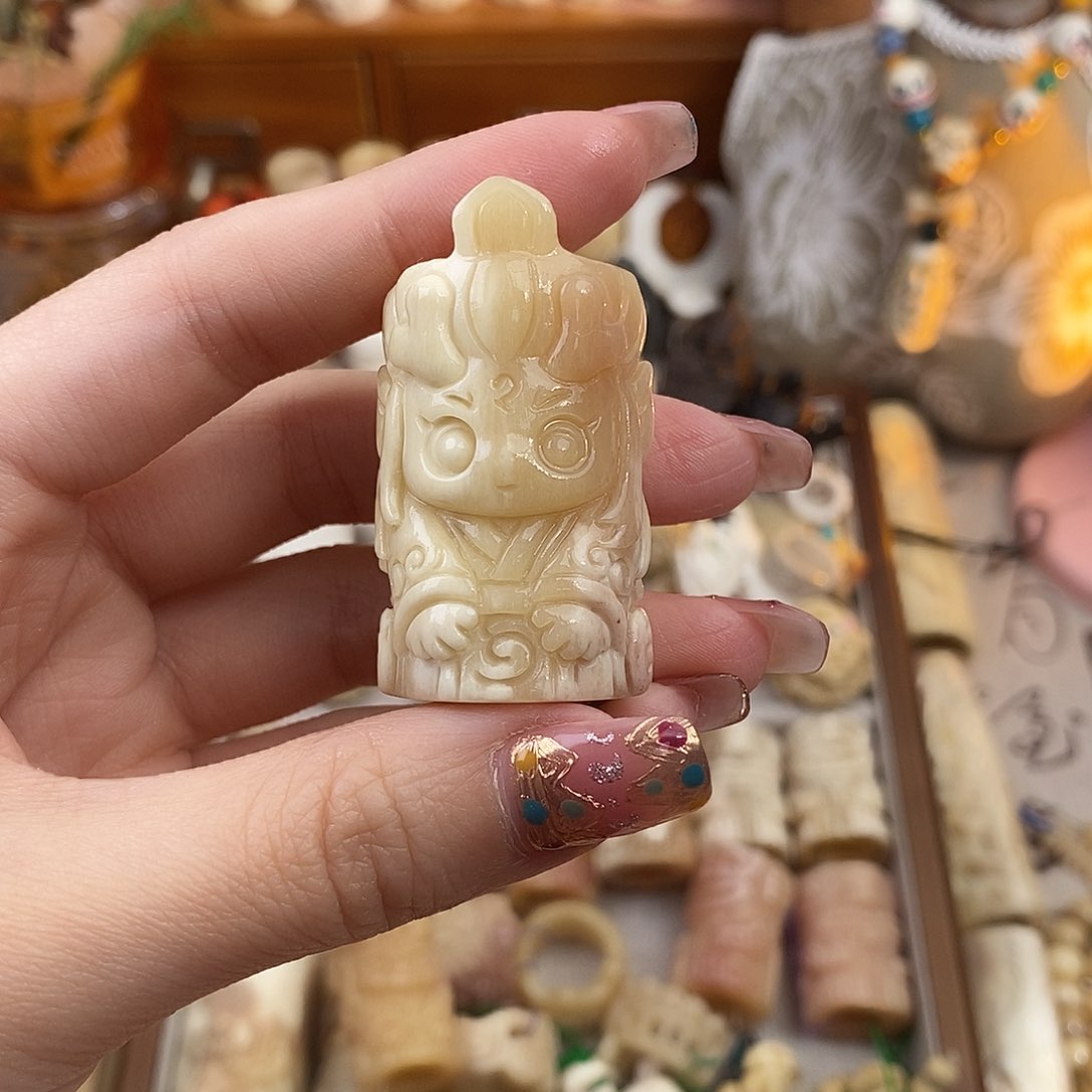 鹿骨把件M17马骨雕刻的敖丙骨笛26