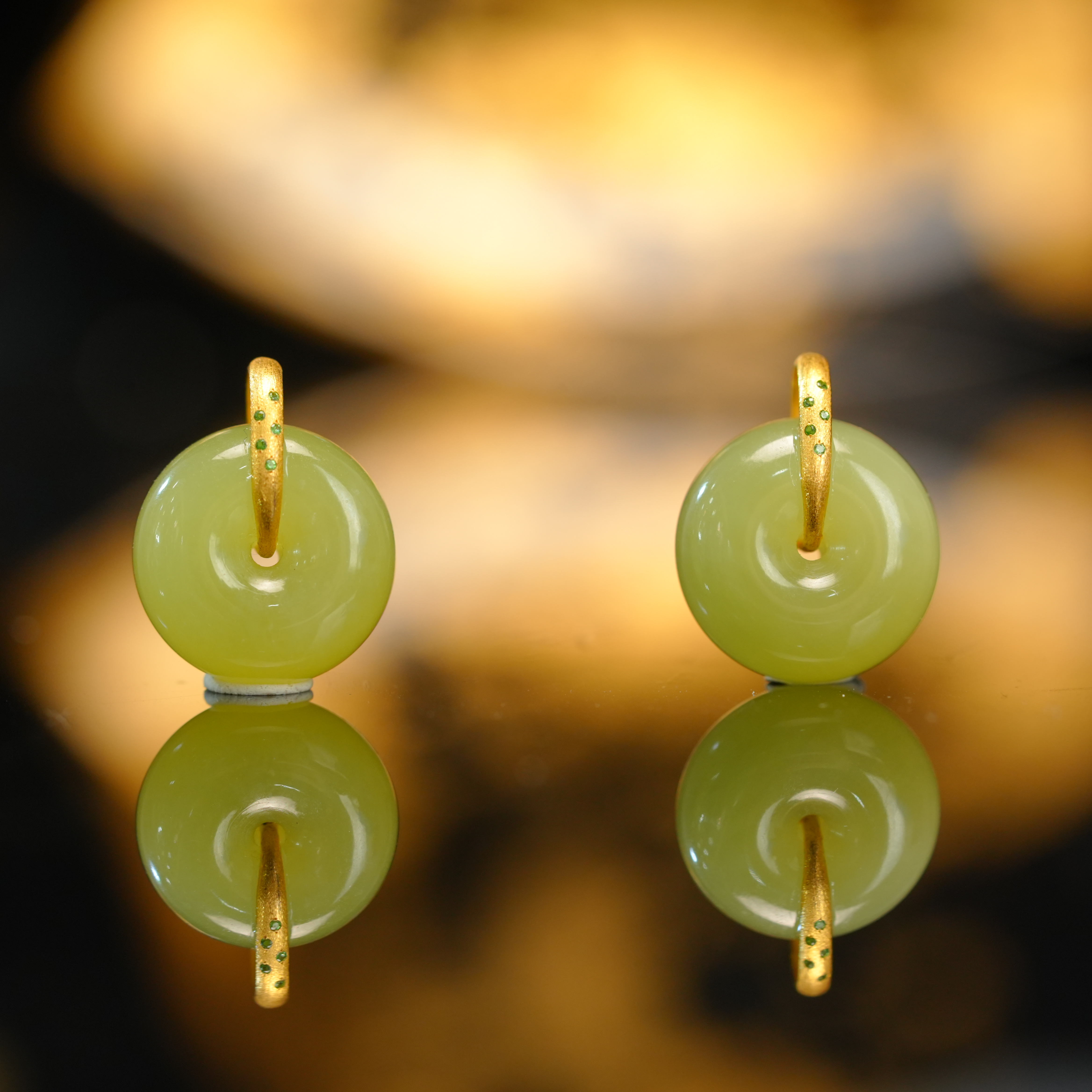 【初见珠宝】18K金和田玉平安扣吊坠16-2CH248X148【多样性发一件】